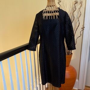 Connie Roberson black silk dress. Made in USA